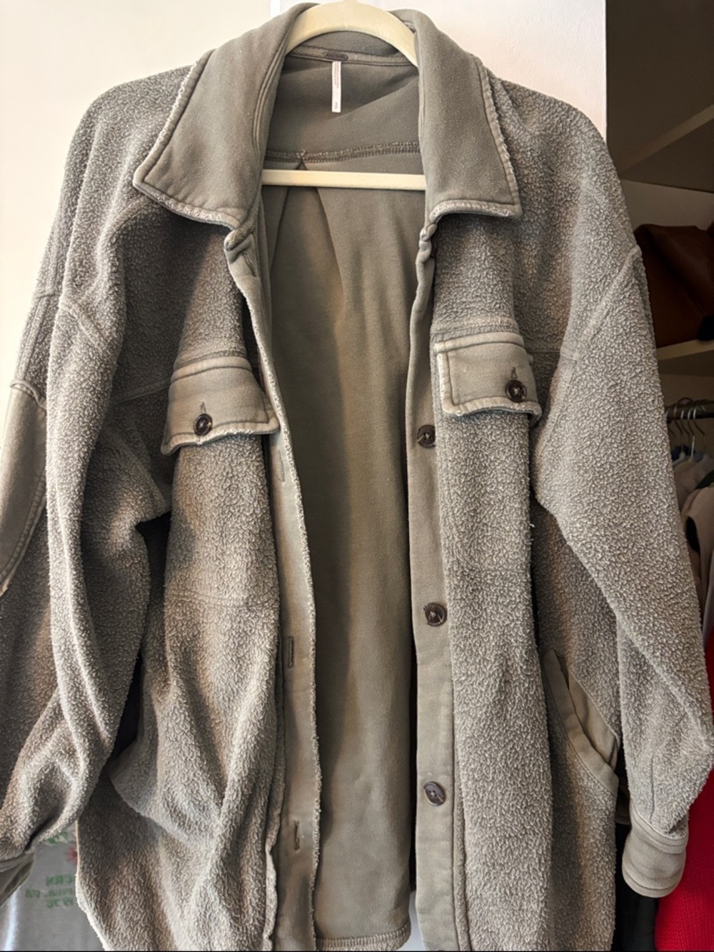 Free People Sherpa Button-Up Jacket